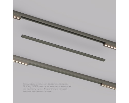 TR5737-DN Декоративная заглушка желоба трека, 50см, для трека Shine, серия Base, темный никель, алюминий