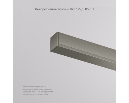 TR5736-DN Декоративная заглушка желоба трека SHINE BASE, 20см, темный никель, алюминий
