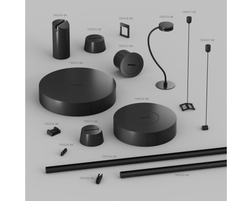 TR5537-BK Подвес для штанги серия Rod H200-1200мм, IP20, черный, сталь