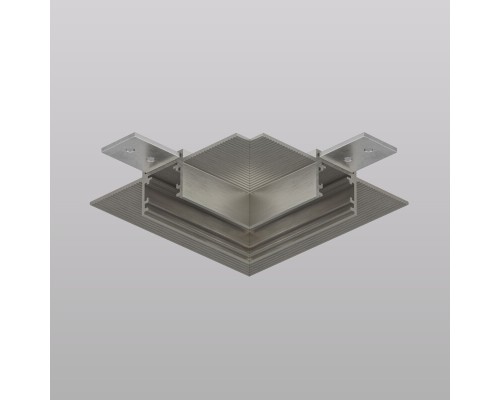 Угловой элемент трека SHINE HIDE для ГКЛ 12,5 мм, 90°, потолок–потолок, тёмный никель, алюминий