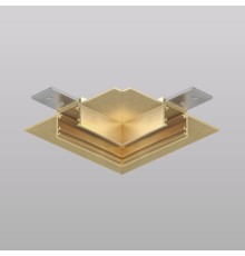 Угловой элемент трека SHINE HIDE для ГКЛ 12,5 мм, 90°, потолок–потолок, сатинированная латунь, алюминий