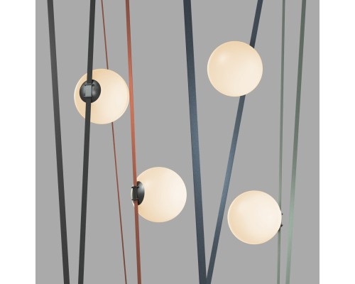 DK5555-BK Cветильник для трека-ремня Belty, серия Orb, со светодиодом, D230*H236мм, 48V DC, 15W, RA90, 120°, 3000K, IP20, черный, акрил