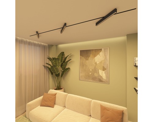 DK6634-BK Поворотный однофазный трековый светильник EDDER со светодиодом L538mm 220V 40W 30° 3000K IP20 черный алюминий