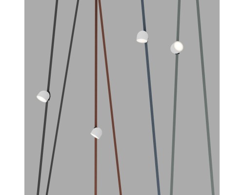 DK5542-WH+BK Поворотный светильник для трека-ремня Belty, серия Spot, со светодиодом, D100*H107мм, 48V DC, 12W, RA90, 120°, 4000K, IP20, белый с черным, алюминий