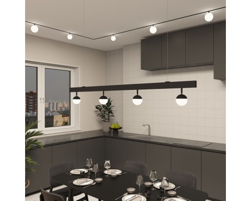 DK8051-BK Рассеивающий светильник SMART MOON 5W DIM 3000K-6000K, ?130мм, черный, акрил