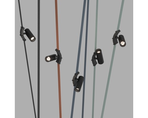 DK5546-BK Поворотный светильник для трека-ремня Belty, серия Spot, со светодиодом, D35*L126.5мм, 48V DC, 7W, RA90, 30°, 4000K, IP20, черный, алюминий