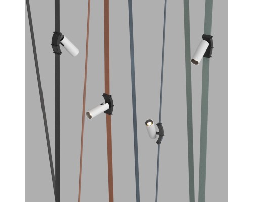 DK5547-BW+BK Поворотный светильник для трека-ремня Belty, серия Spot, со светодиодом, D35*L126.5мм, 48V DC, 7W, RA90, 30°, 3000K, IP20, белый с черным, алюминий