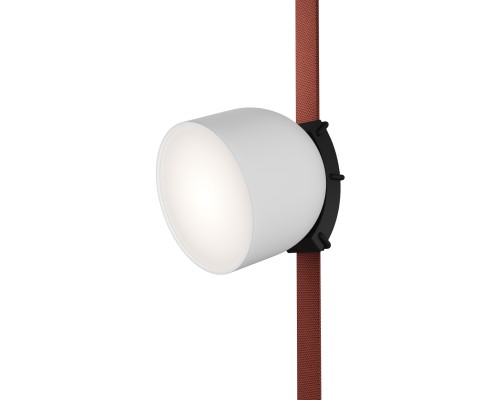 DK5543-WH+BK Поворотный светильник для трека-ремня Belty, серия Spot, со светодиодом, D100*H107мм, 48V DC, 12W, RA90, 120°, 3000K, IP20, белый с черным, алюминий