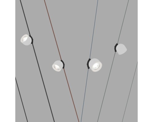 DK5540-WH+BK Поворотный светильник для трека-ремня Belty, серия Spot, со светодиодом, D100*H107мм, 48V DC, 12W, RA90, 38°, 4000K, IP20, белый с черным, алюминий
