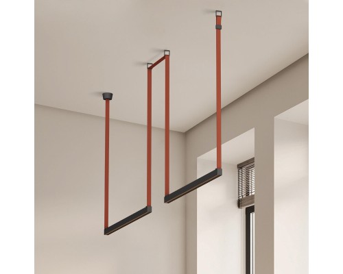 DK5573-BK Cветильник для трека-ремня Belty, серия Grill, со светодиодом, L642*W40*H45мм, 48V DC, 24W, RA90, 24°, 3000K, IP20, черный, алюминий