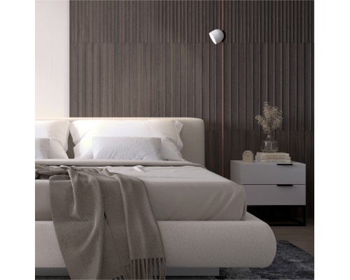 DK5542-WH+BK Поворотный светильник для трека-ремня Belty, серия Spot, со светодиодом, D100*H107мм, 48V DC, 12W, RA90, 120°, 4000K, IP20, белый с черным, алюминий