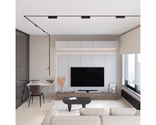 DK5338-BK Светильник для трека Air, серия Grill 4000 со светодиодом, L230*W26*H60мм, 48V DC, 12W, RA?90, 36°, 4000K, IP20, черный, алюминий