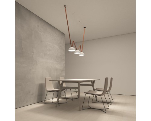 DK5561-WH+BK Cветильник для трека-ремня Belty, серия Flow, со светодиодом, D220*H117мм, 48V DC, 24W, RA90, 120°, 3000K, IP20, белый с черным, алюминий