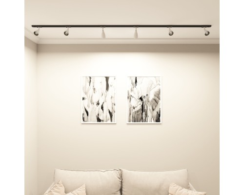 DK6050-BW+BK Трековый светильник IP 20, 15 Вт, GU10, черный с белым, алюминий, пластик