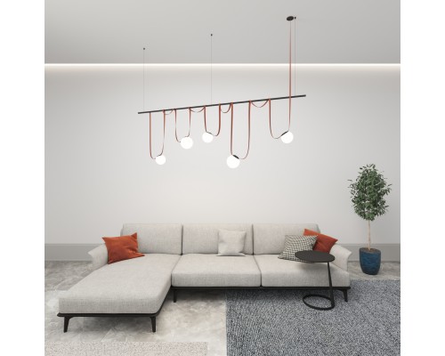 DK5552-BK Cветильник для трека-ремня Belty, серия Orb, со светодиодом, D180*H181мм, 48V DC, 10W, RA90, 120°, 4000K, IP20, белый, акрил