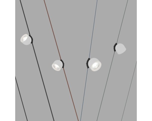 DK5640-WH+BK Поворотный светильник для трека-ремня Belty Smart, серия Spot, со светодиодом, D100*H107мм, 48V DC, 12W, RA90, 38°, 2700-6000K, IP20, белый с черным, алюминий