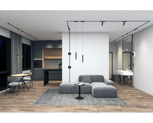 DK5335-BK Светильник для трека Air, серия Grill 4000 со светодиодом, L230*W26*H36мм, 48V DC, 12W, RA?90, 36°, 4000K, IP20, черный, алюминий