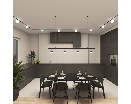 DK8051-BK Рассеивающий светильник SMART MOON 5W DIM 3000K-6000K, ?130мм, черный, акрил