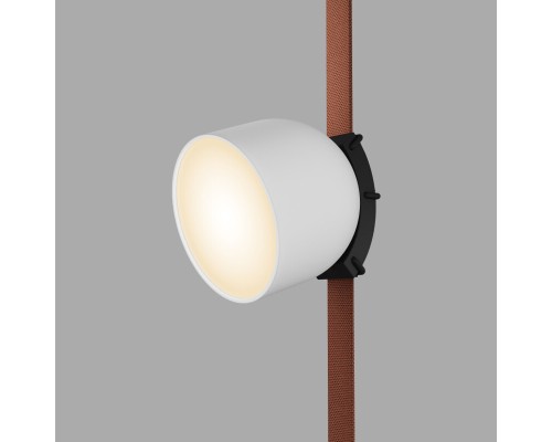 DK5543-WH+BK Поворотный светильник для трека-ремня Belty, серия Spot, со светодиодом, D100*H107мм, 48V DC, 12W, RA90, 120°, 3000K, IP20, белый с черным, алюминий