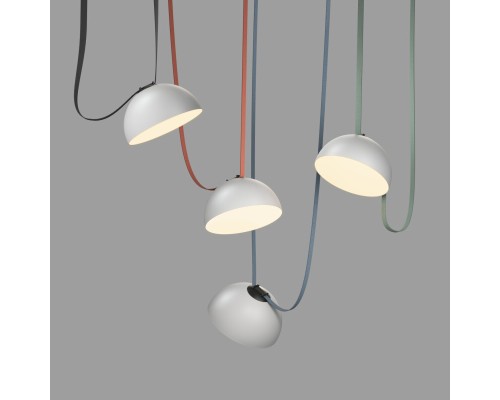 DK5563-WH+BK Cветильник для трека-ремня Belty, серия Flow со светодиодом, D300*H171мм, 48V DC, 28W, RA90, 120°, 3000K, IP20, белый с черным, алюминий