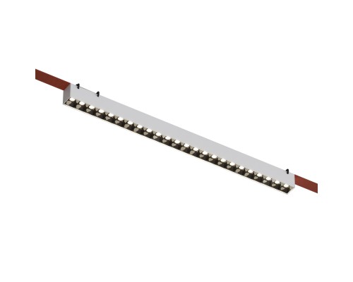 DK5573-WB Cветильник для трека-ремня Belty, серия Grill, со светодиодом, L642*W40*H45мм, 48V DC, 24W, RA90, 24°, 3000K, IP20, белый с черным, алюминий