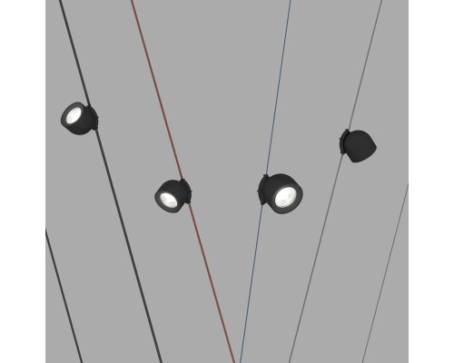 DK5540-BK Поворотный светильник для трека-ремня Belty, серия Spot, со светодиодом, D100*H107мм, 48V DC, 12W, RA90, 38°, 4000K, IP20, черный, алюминий