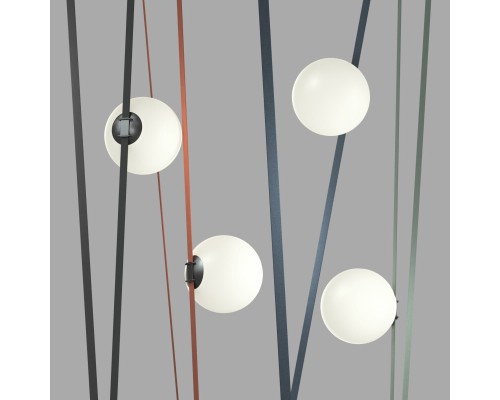 DK5554-BK Cветильник для трека-ремня Belty, серия Orb, со светодиодом, D230*H236мм, 48V DC, 15W, RA90, 120°, 4000K, IP20, черный, акрил