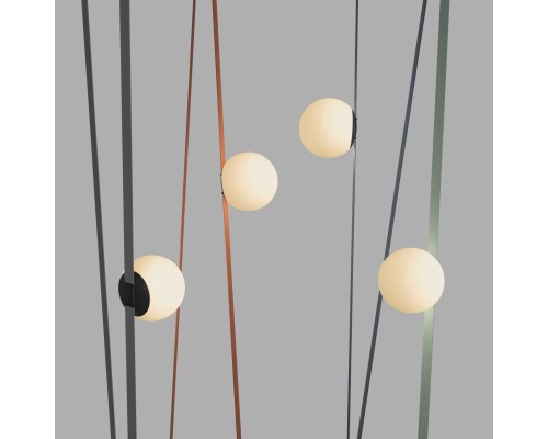 DK5551-BK Cветильник для трека-ремня Belty, серия Orb, со светодиодом, D150*H147мм, 48V DC, 10W, RA90, 120°, 3000K, IP20, белый, акрил