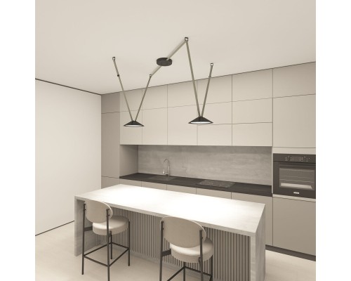 DK5565-BK Cветильник для трека-ремня Belty, серия Flow, со светодиодом, D300*H71мм, 48V DC, 20W, RA90, 120°, 3000K, IP20, черный, алюминий