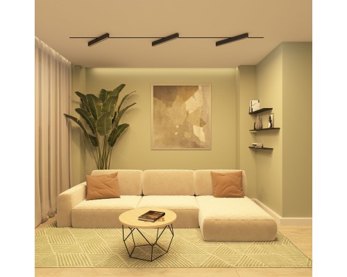 DK6634-BK Поворотный однофазный трековый светильник EDDER со светодиодом L538mm 220V 40W 30° 3000K IP20 черный алюминий