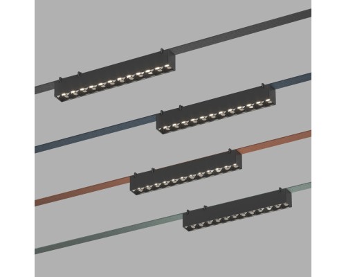 DK5570-BK Cветильник для трека-ремня Belty, серия Grill, со светодиодом, L323*W40*H45, 48V DC, 12W, RA90, 24°, 4000K, IP20, черный, алюминий