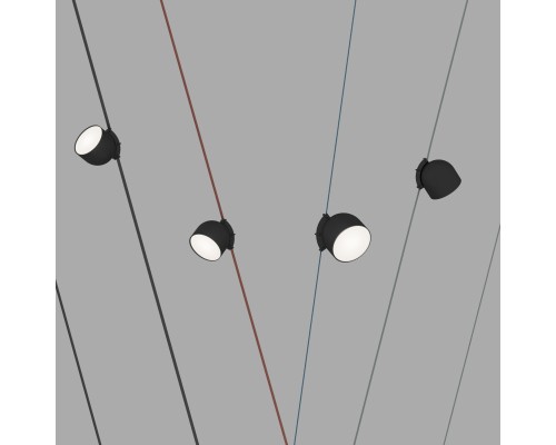 DK5642-BK Поворотный светильник для трека-ремня Belty Smart, серия Spot, со светодиодом, D100*H107мм, 48V DC, 12W, RA90, 120°, 3000-5700K, IP20, черный, алюминий