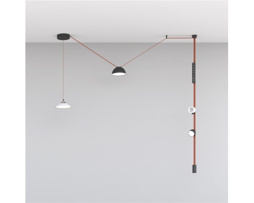 DK5540-WH+BK Поворотный светильник для трека-ремня Belty, серия Spot, со светодиодом, D100*H107мм, 48V DC, 12W, RA90, 38°, 4000K, IP20, белый с черным, алюминий