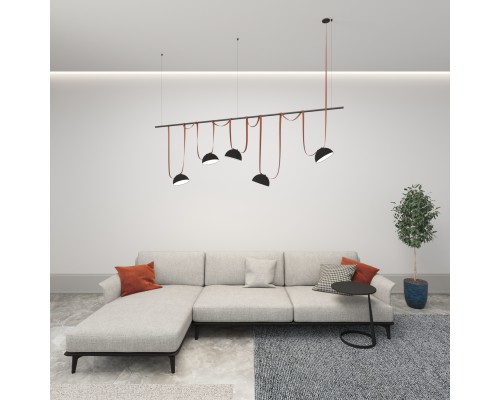 DK5660-BK Cветильник для трека-ремня Belty Smart, серия Flow со светодиодом, D220*H117мм, 48V DC, 24W, RA90, 120°, 3000-5700K, IP20, черный, алюминий