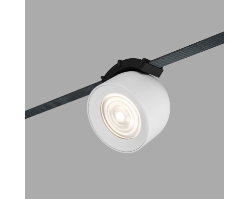 DK5540-WH+BK Поворотный светильник для трека-ремня Belty, серия Spot, со светодиодом, D100*H107мм, 48V DC, 12W, RA90, 38°, 4000K, IP20, белый с черным, алюминий