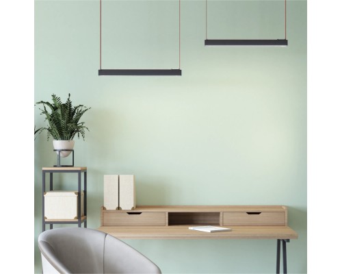 DK5577-BK Cветильник для трека-ремня Belty, серия Linear, со светодиодом, L642*W40*H45мм, 48V DC, 24W, RA90, 120°, 3000K, IP20, черный, алюминий