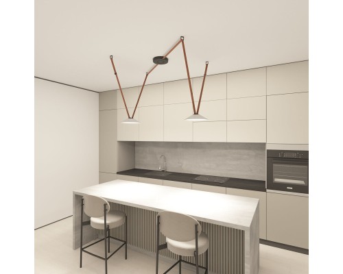 DK5565-WH+BK Cветильник для трека-ремня Belty, серия Flow, со светодиодом, D300*H71мм, 48V DC, 12W, RA90, 120°, 3000K, IP20, белый с черным, алюминий