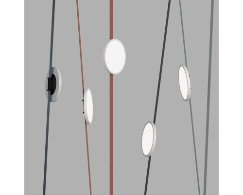 DK5566-WH+BK Cветильник для трека-ремня Belty, серия Flow, со светодиодом, D168*H29.5мм, 48V DC, 10W, RA90, 120°, 4000K, IP20, белый с черным, алюминий