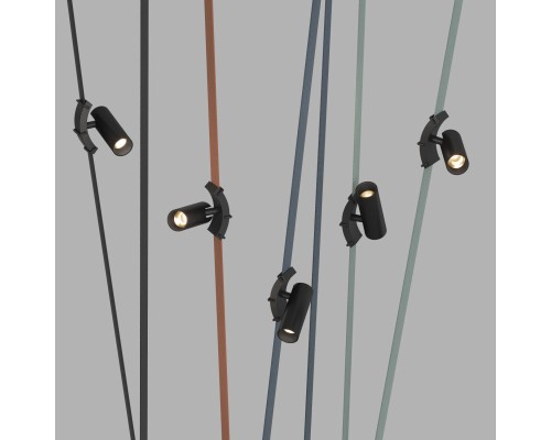 DK5547-BK Поворотный светильник для трека-ремня Belty, серия Spot, со светодиодом, D35*L126.5мм, 48V DC, 7W, RA90, 30°, 3000K, IP20, черный, алюминий