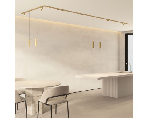 DK5744-SB Светильник для трека SHINE SPOT со светодиодом, D40*H200 кабель 1500мм, 48V DC, 8W, RA?90, 3000K, IP20, сатинированная латунь, алюминий