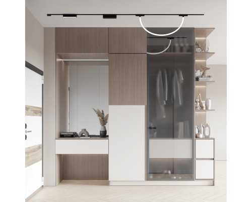 DK5327-BK Светильник для трека Air, серия Ray 3000 со светодиодом, ?22*L1000MM, 48V DC, 12W, RA?90, 360°, 3000K, IP20, черный, алюминий