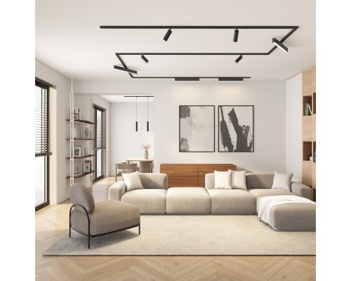 DK6630-BK Трековый светильник IP 20, 20 Вт, LED 3000, черный, алюминий