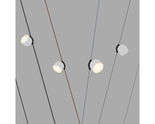 DK5543-WH+BK Поворотный светильник для трека-ремня Belty, серия Spot, со светодиодом, D100*H107мм, 48V DC, 12W, RA90, 120°, 3000K, IP20, белый с черным, алюминий