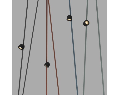 DK5541-BK Поворотный светильник для трека-ремня Belty, серия Spot, со светодиодом, D100*H107мм, 48V DC, 12W, RA90, 38°, 3000K, IP20, черный, алюминий