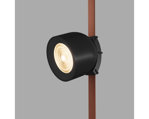 DK5541-BK Поворотный светильник для трека-ремня Belty, серия Spot, со светодиодом, D100*H107мм, 48V DC, 12W, RA90, 38°, 3000K, IP20, черный, алюминий