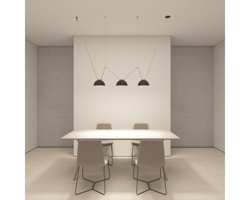 DK5561-BK Cветильник для трека-ремня Belty, серия Flow со светодиодом, D220*H117мм, 48V DC, 24W, RA90, 120°, 3000K, IP20, черный, алюминий