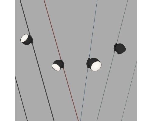 DK5542-BK Поворотный светильник для трека-ремня Belty, серия Spot, со светодиодом, D100*H107мм, 48V DC, 12W, RA90, 120°, 4000K, IP20, черный, алюминий