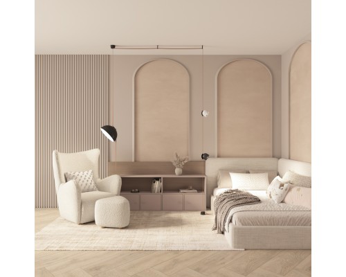 DK5540-BK Поворотный светильник для трека-ремня Belty, серия Spot, со светодиодом, D100*H107мм, 48V DC, 12W, RA90, 38°, 4000K, IP20, черный, алюминий