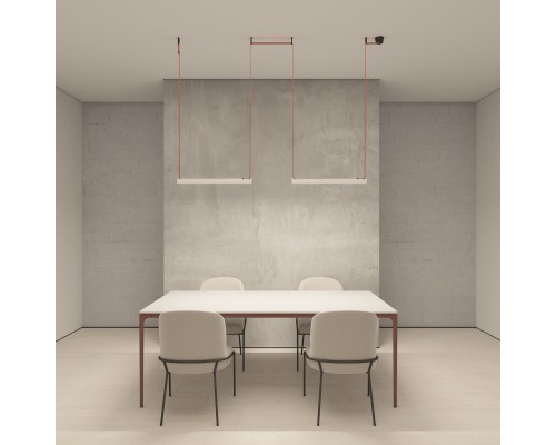 DK5573-WB Cветильник для трека-ремня Belty, серия Grill, со светодиодом, L642*W40*H45мм, 48V DC, 24W, RA90, 24°, 3000K, IP20, белый с черным, алюминий