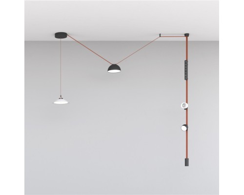 DK5541-WH+BK Поворотный светильник для трека-ремня Belty, серия Spot, со светодиодом, D100*H107мм, 48V DC, 12W, RA90, 38°, 3000K, IP20, белый с черным, алюминий